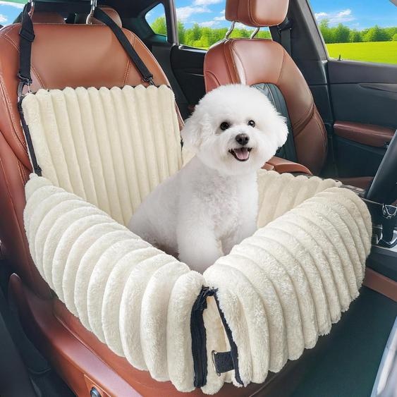 Siège auto pour chien, adapté aux petites et moyennes races, lavable, en mousse à mémoire de forme, couleur beige