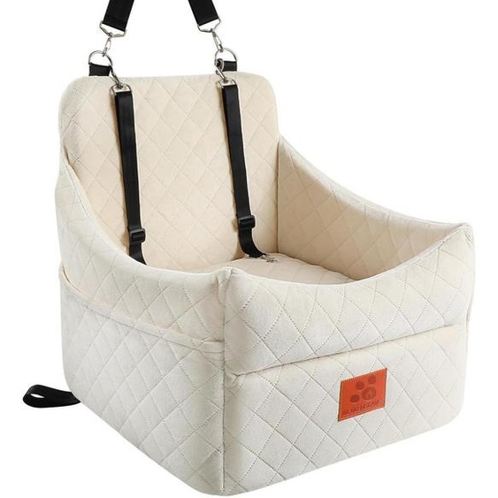 Siège auto pour chien, adapté aux petites et moyennes races, lavable, jusquà 15,9 kg, couleur beige