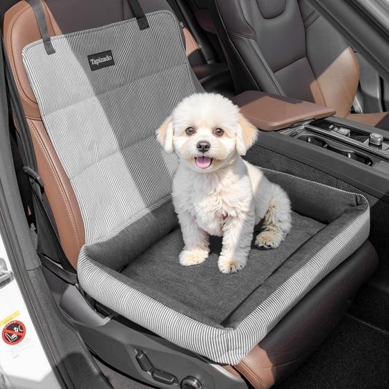 Siège auto pour chien, adapté aux petits chiens jusquà 11,3 kg, amovible, avec coussin en coton doux, de couleur noire