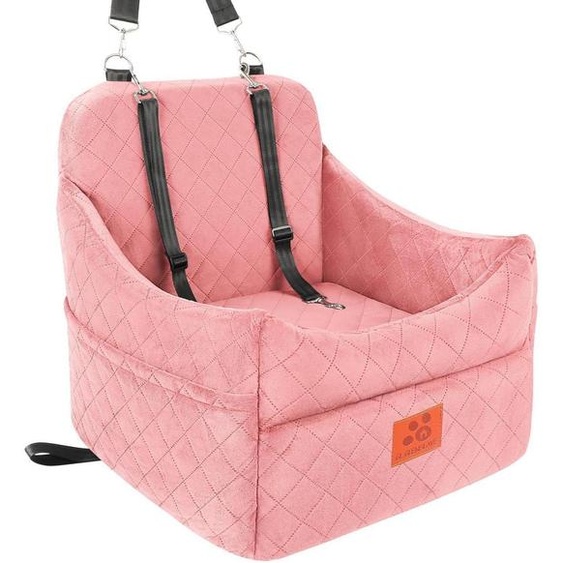 Siège auto pour chien, adapté aux petits et moyens chiens, lavable, jusquà 35 lbs, couleur rose
