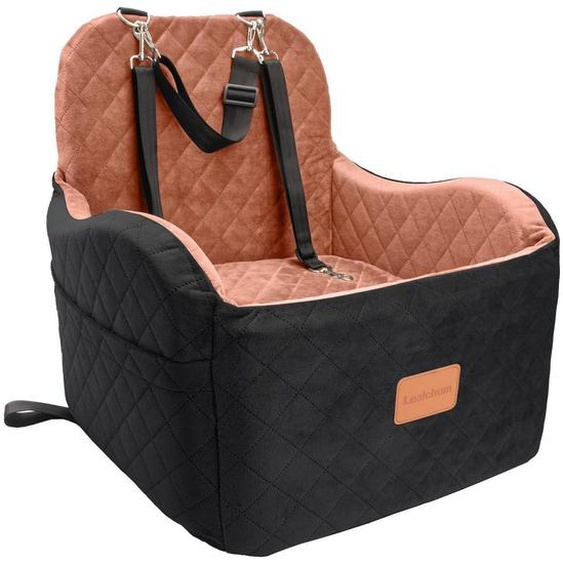 Siège auto pour chien, adapté aux petits et moyens chiens, portable, lavable, avec poches de rangement, noir/marron, taille moyenne