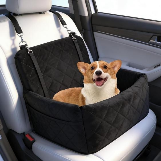 Siège auto pour chien en mousse à mémoire de forme, idéal pour les petits chiens et les chiots, amovible et lavable, dimensions : 45x45x34 cm