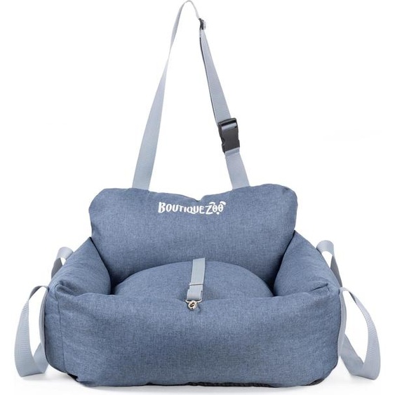 Siège auto pour chien | Siège auto pour chien, siège arrière, siège avant | Polyester | Taille : 55 x 65 cm | Couleur : Jeans