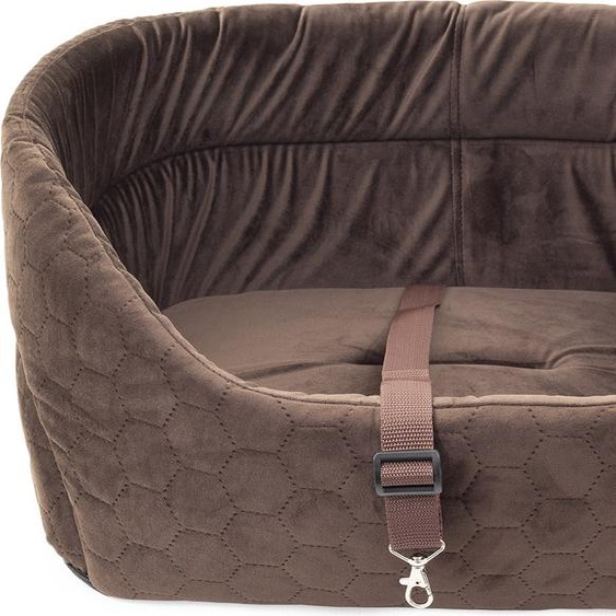 Siège auto pour chien universel, lavable et résistant à labrasion, siège auto pour chien pour siège avant, M : 51 cm x 40 cm, Braun - WildKunstleder