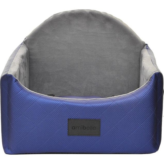 Siège auto pour chiens Siège auto pour chiens en cuir artificiel ZULA BLUE 48 x 48 cm
