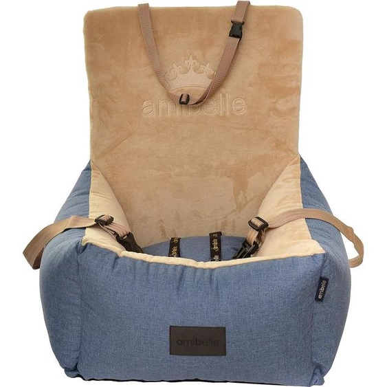 Siège auto pour chiens | Siège auto pour chiens, siège arrière, siège avant | Couleur : bleu | Polyester | Taille : 55 x 55 cm