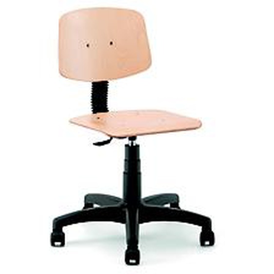 Siège bois standard Thao sur roulettes  - Hêtre, Noir