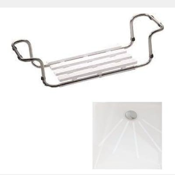 Siège de baignoire PMR PELLET inox 304 extensible + Bandelettes anti-dérapantes PMR PELLET x 12