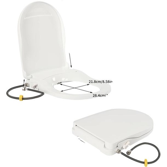 Siège de bidet non électrique, système de jets doubles, design ergonomique, BLANC