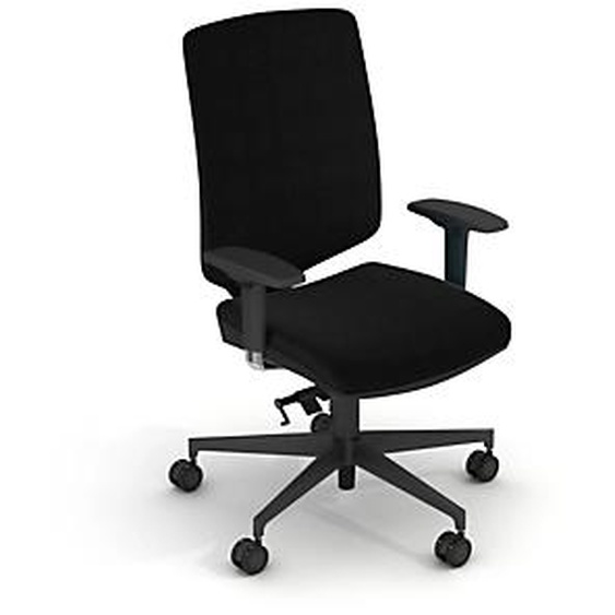 Siège de bureau BLOOM Tissu rembourré  Hauteur ajustable A roulettes - noir -  Piètement noir