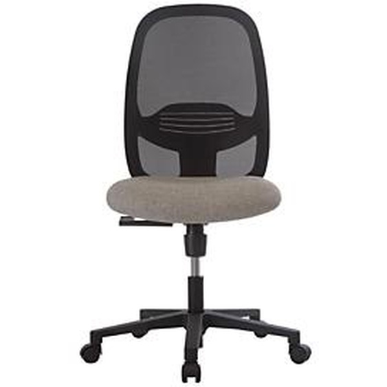 Siège de bureau Clint noir sans accoudoir - Assise tissu M1 grise et dossier maille filet noir