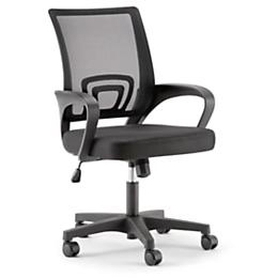Siège de bureau Dario avec accoudoirs - Assise tissu et dossier maille - Noir