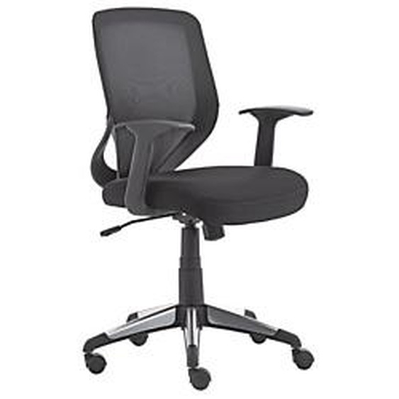 Siège de bureau Kontact Maille Tissu Noir Hauteur réglable - Accoudoir Dossier Roulettes Pied chromé