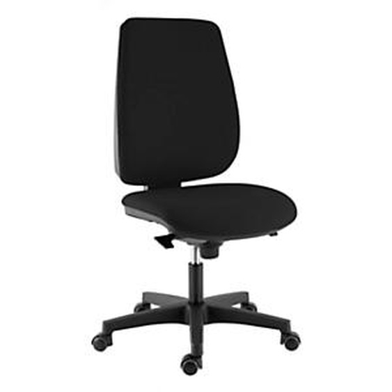 Siège de bureau LANA Tissu Trevira Noir Hauteur réglable - Dossier Roulettes