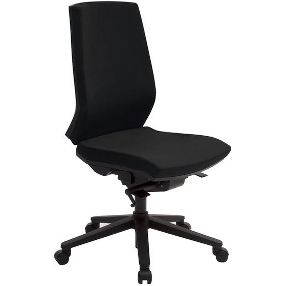 Siège de bureau Mathilde Tissu polyester Noir Hauteur réglable - Dossier Roulettes