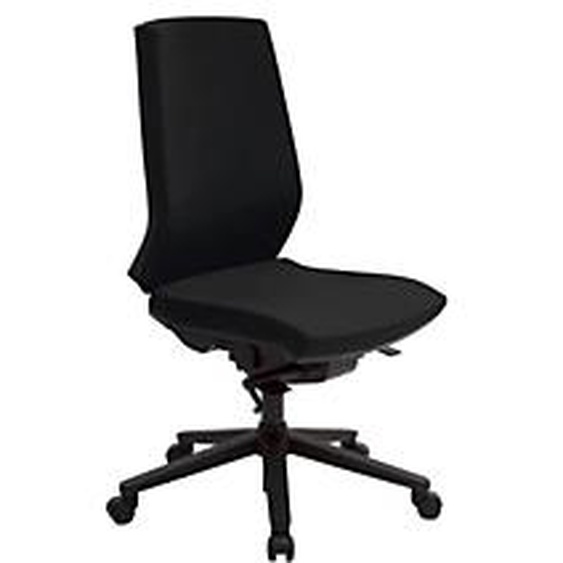 Siège de bureau Mathilde Tissu polyester Noir Hauteur réglable - Dossier Roulettes