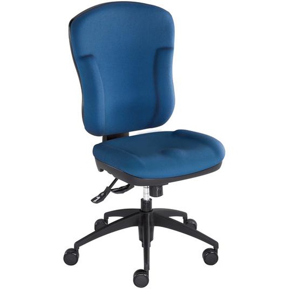 Siège de bureau SACHA Tissu polyester Bleu Hauteur réglable - Dossier Roulettes