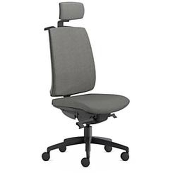 Siège de bureau Tarah avec appui-tête et portemanteau - tissu Gris