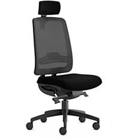 Siège de bureau Tarah avec appui-tête - maille filet / tissu Noir