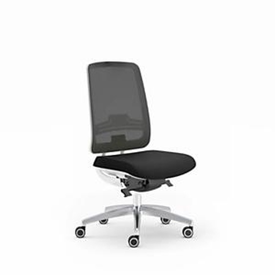 Siège de bureau Tarah - Blanc piètement alu - maille filet / tissu Noir