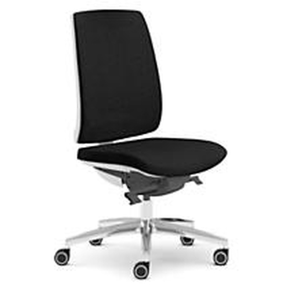 Siège de bureau Tarah Blanc piètement alu / tissu Noir
