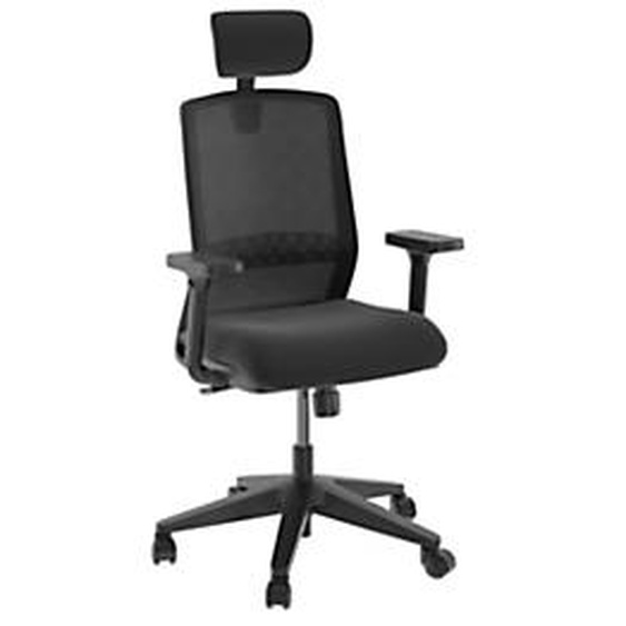 Siège de bureau Tekna Tissu Maille filet Noir Hauteur Réglable - Dossier Appuie-tête Roulettes