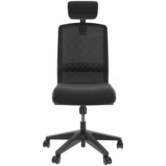 Siège de bureau Tekna Tissu Maille filet Noir Hauteur Réglable - Dossier Appuie-tête Roulettes
