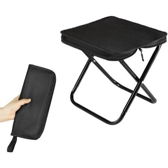 Siège de camping pliable Unyqoos® avec sac de transport – ultraléger (0,5 kg), dimensions 28 x 24 x 25 cm, structure en acier et tissu Oxford, capacité de charge jusquà 90 kg