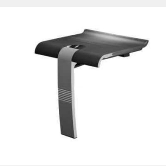 Siège de douche PMR PELLET Design escamotable gris anthracite piètement aluminium époxy gris