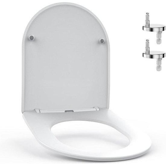 Siège de toilette en forme de D Softclose, siège de toilette avec charnières rallongées - Softclose Siège de toilette en forme de D