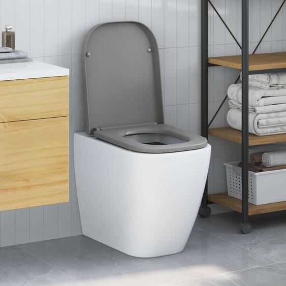siège de toilette vidaXL Gris 44,5 x 35 x 3,6 cm Duroplast
