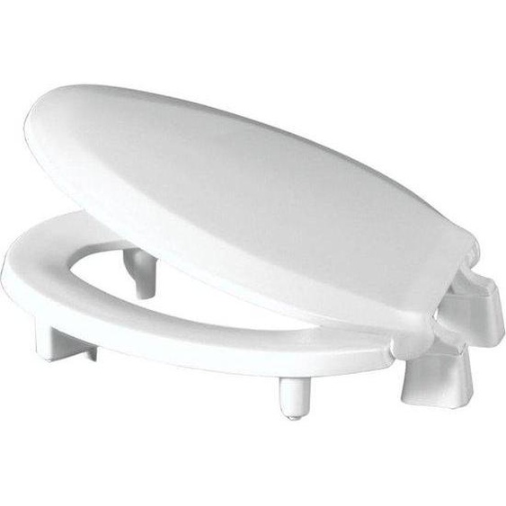 Siège de toilettes allongé en plastique blanc 3l800sts-001