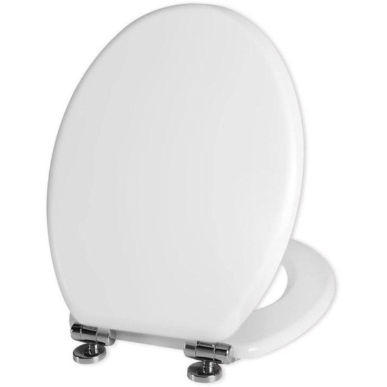 Siège de toilettes en bois à fermeture automatique, blanc, antibactérien, à fermeture rapide, avec couvercle amovible, facile à nettoyer et à installer.