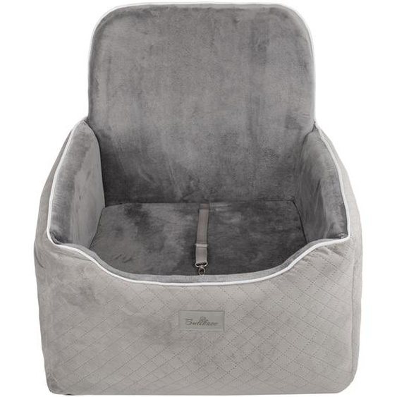 Siège de voiture de luxe pour chiens - Siège de voyage confortable pour chiens de taille moyenne, position assise haute avec ceinture de sécurité, lavable - 64x50x30 cm, Gris, One Size