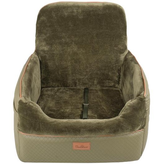 Siège de voiture de luxe pour chiens - Siège de voyage confortable pour chiens de taille moyenne, position assise haute avec ceinture de sécurité, lavable - 64x50x30 cm, Vert, One Size