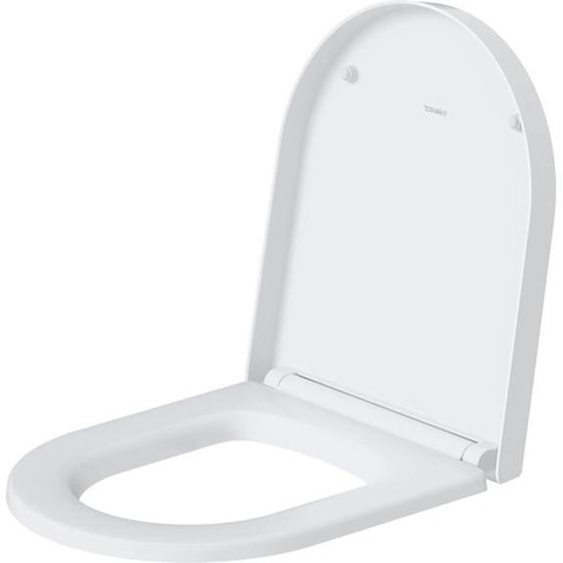 Siège de WC Duravit ME by Starck Compact avec abaissement automatique, charnières en acier inoxydable, blanc