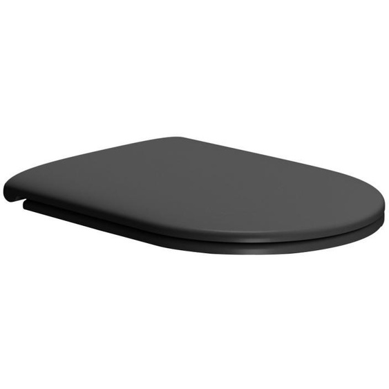 Siège de WC GSI PURA/KUBE X avec système dabaissement progressif, résine thermodurcissable, noir mat/chrome MS992C26