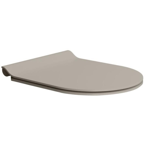Siège de WC GSI PURA, SLIM, fermeture douce, tortora mat/chrome MS86CSN05