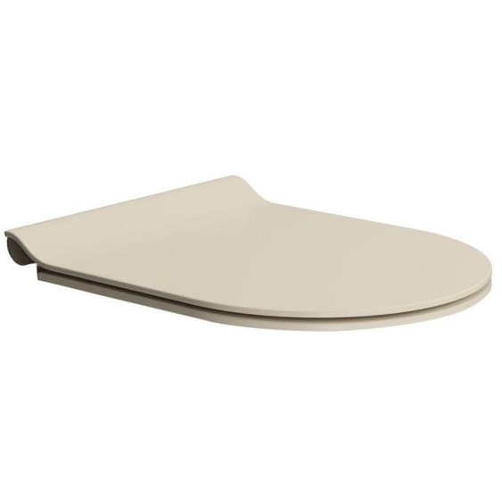 Siège de WC GSI PURA, SLIM, fermeture en douceur, blanc crème mat/chrome MS86CSN08