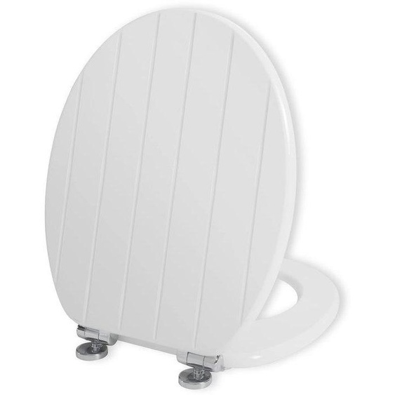 Siège de WC souple en bois, antibactérien, blanc, fermeture en douceur