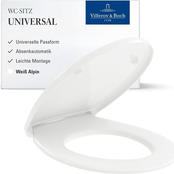 Siège de WC universel Villeroy & Boch - Abattant blanc avec système de fermeture en douceur