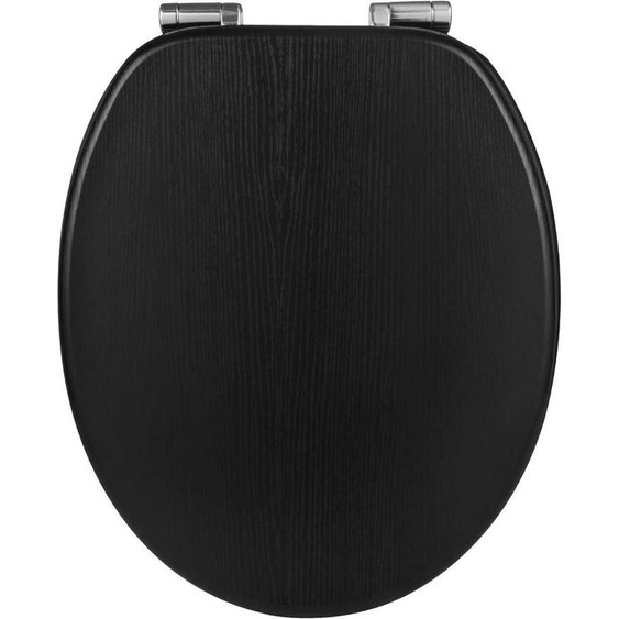 Siège de WC WOLTU Premium avec système dabaissement automatique, âme en bois MDF, charnière Softclose, antibactérien, designReproduction, noir
