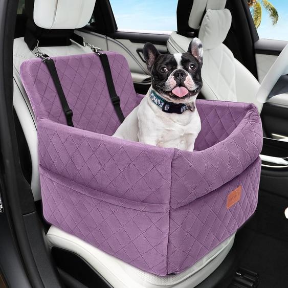 Siège élévateur pour chien à installer sur siège auto, adapté aux petits et moyens chiens, lavable, de couleur violette