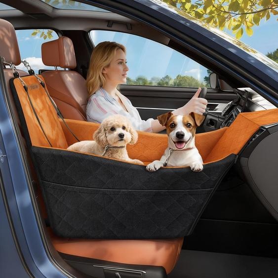 Siège élévateur pour chien, jusquà 16 kg, en mousse à mémoire de forme, amovible et lavable, noir/marron
