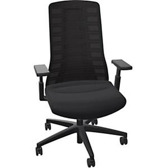 Siège ergonomique Pure Mécanisme auto-régulant Tissu Noir dossier Maille Hauteur Réglable - Accoudoirs Dossier haut Roulettes