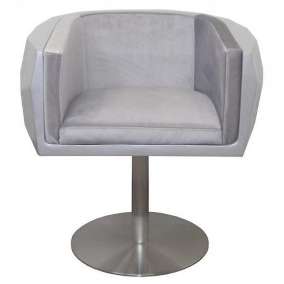 Siège moderne en velours et fibre de verre - Diamonds - Gris