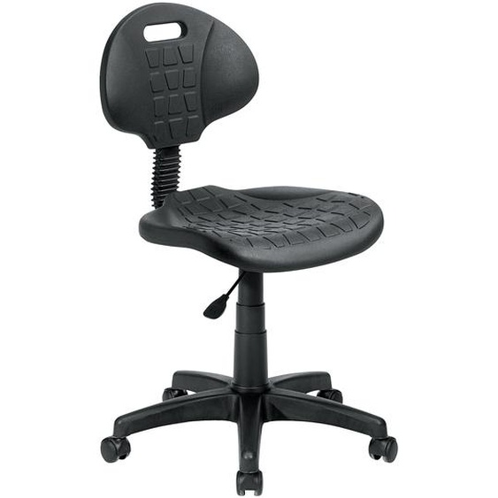 Siège standard Polyuréthane Hauteur ajustable  À roulettes Noir