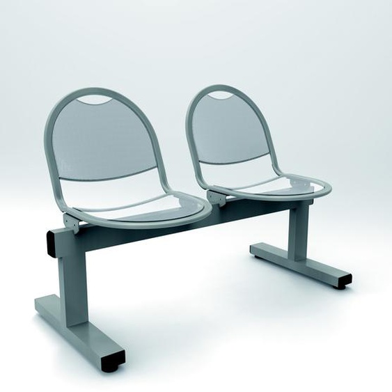 Siège sur poutre métal daccueil AXIL 2 places Aluminium