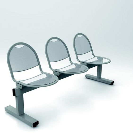 Siège sur poutre métal daccueil AXIL 3 places Aluminium