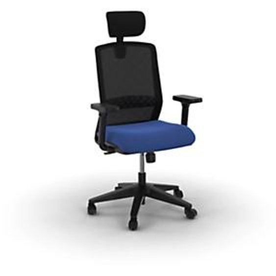 Siège Tekna avec têtière, résille / tissu bleu M1, 112 à 124 cm de hauteur